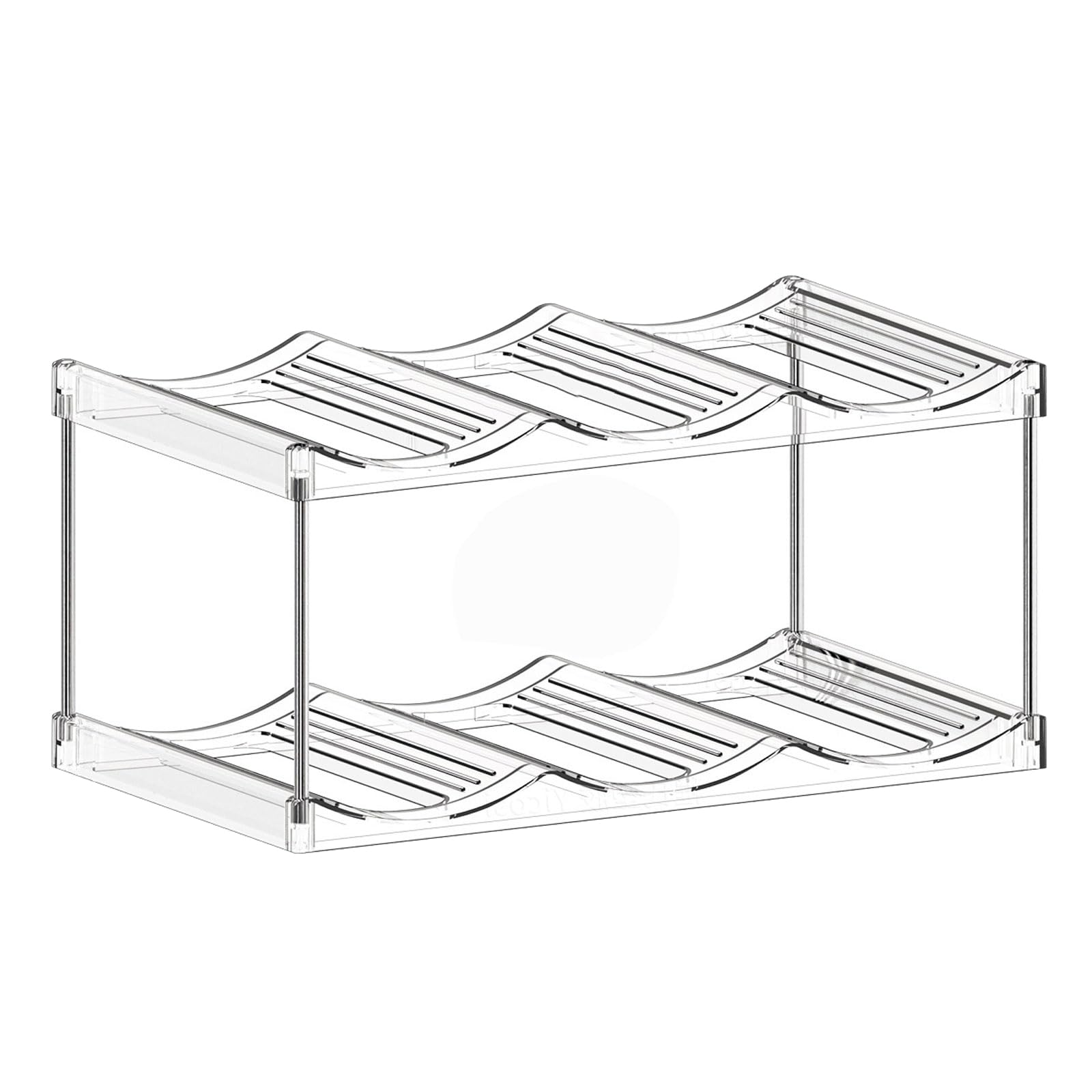 TFAOYS Stackable Cup and Wine Holder with Overlap Design Organizing Drinks Space Saving Sturdy PET Stackable Cup Rack