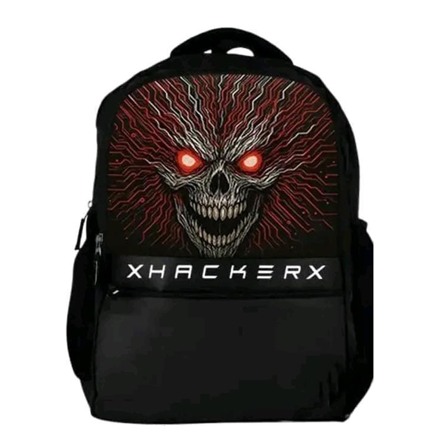 30 Litre Laptop Backpack with Skull Artwork | Fashion School and College Bag for Boys & Men | Lightweight Travel Backpack for Office, Study, Books and Daily Carry – Black-image-23