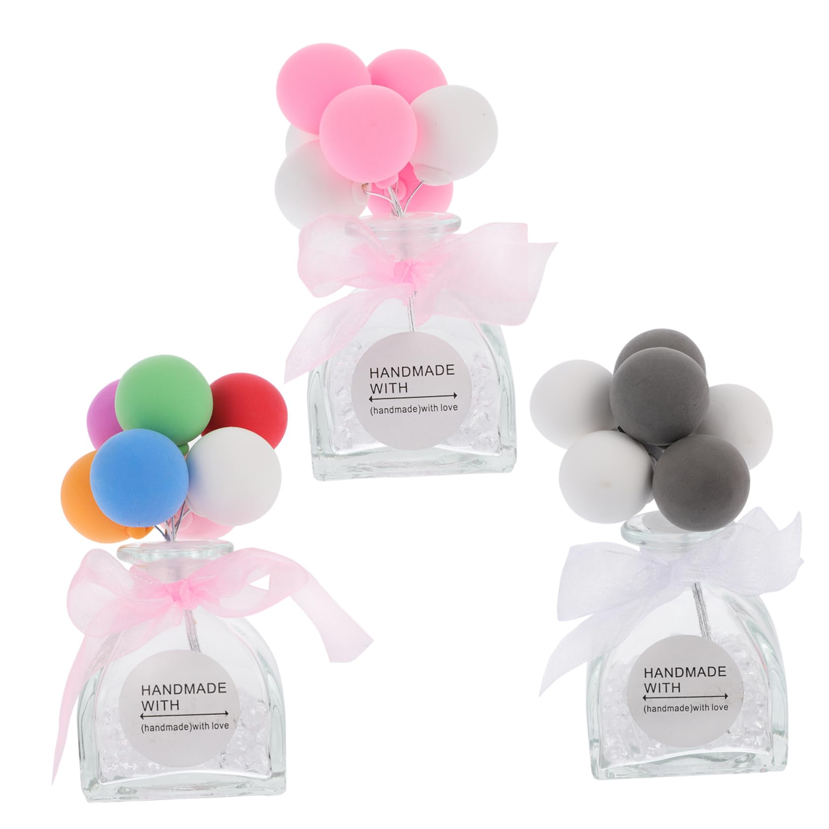 Alipis 3 Bottiglie di Profumo per Auto in Vetro, Diffusore di Aromi a Forma di Palloncino, Decorazione per Interni e Armadi