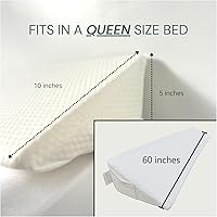 Vista 5 de Almohada de cuña para cama, se adapta a Queen o King (60 x 11.5 x 10 pulgadas), cuña de colchón multiusos y relleno de espacio de cama, cuña