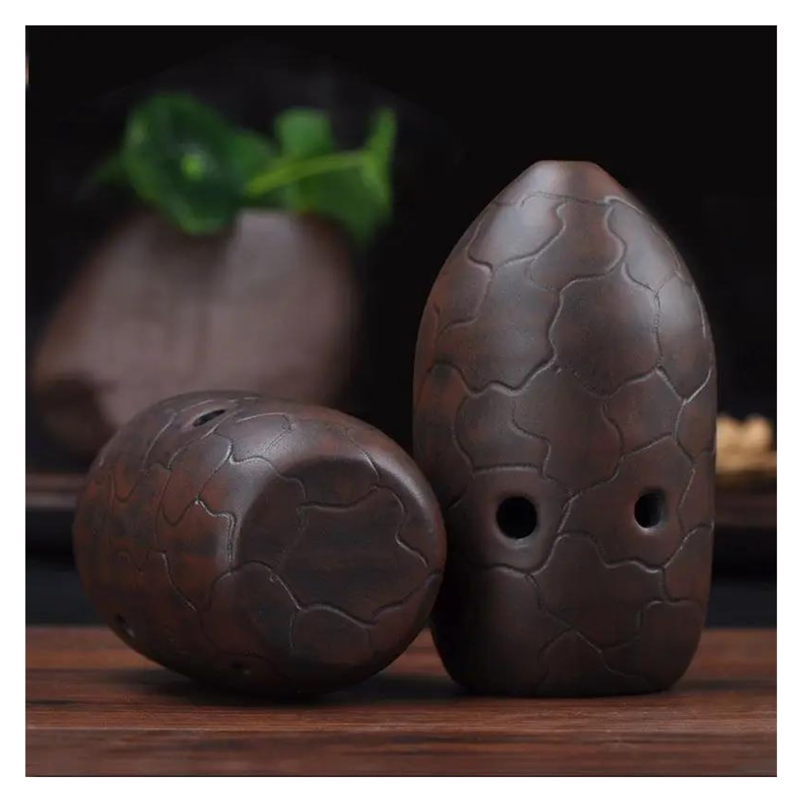 Instrument ocarina, Dorosły Początkujący 10 Otworów Dwukomorowa Ceramika Xun Ocarina Wypalana w piecu F/G Ton L/R Ręka(F Left Hand)