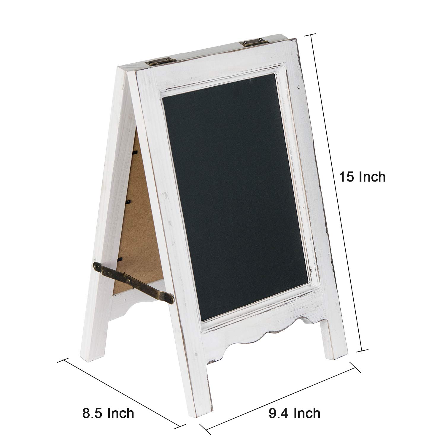 15" Mini mesa de madera A-Frame de doble cara pizarra pizarra cartel caballete para negocios (blanco)