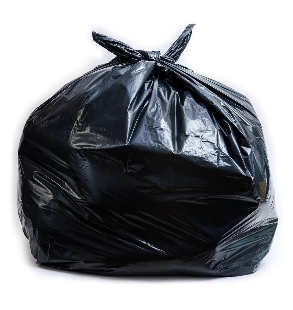 EcoQuality Strong Black Trash Bags 96 Gallon Wastebasket Receptacle Can Liner Large Heavy Duty Garbage Bags, For Kitchen, Household, Industrial, Multi Purpose, Office, Backyard, Contractor (15)