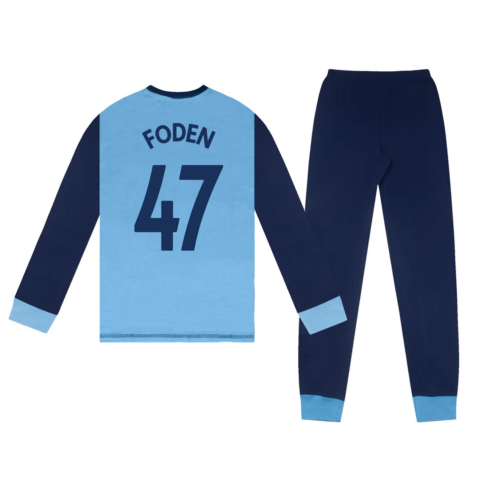 MANCHESTER CITY FC Boys Foden 47 Long Pyjamas Sky Blue 11-12 Years