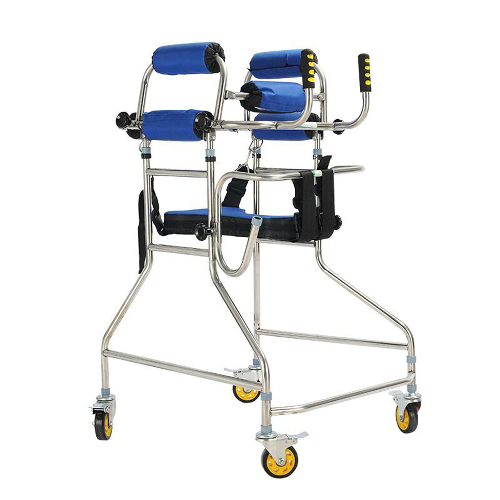 Andador para niños con ayuda para caminar, con asientos, parálisis cerebral infantil, entrenamientos de rehabilitación para discapacitados debajo de las axilas dobles, A (A)