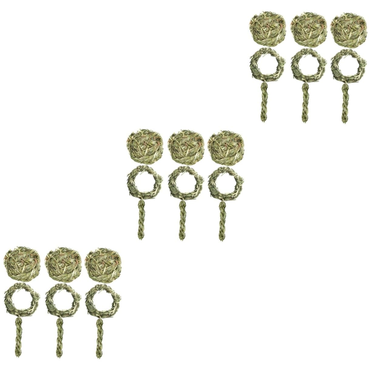 INOOMP 27pièces Jouets à Mâcher Foin pour Rongeurs Dispositifs De Molarité pour Chinchillas Cobayes Et Hamsters Comprend Anneaux Boules Et Torsades Foin