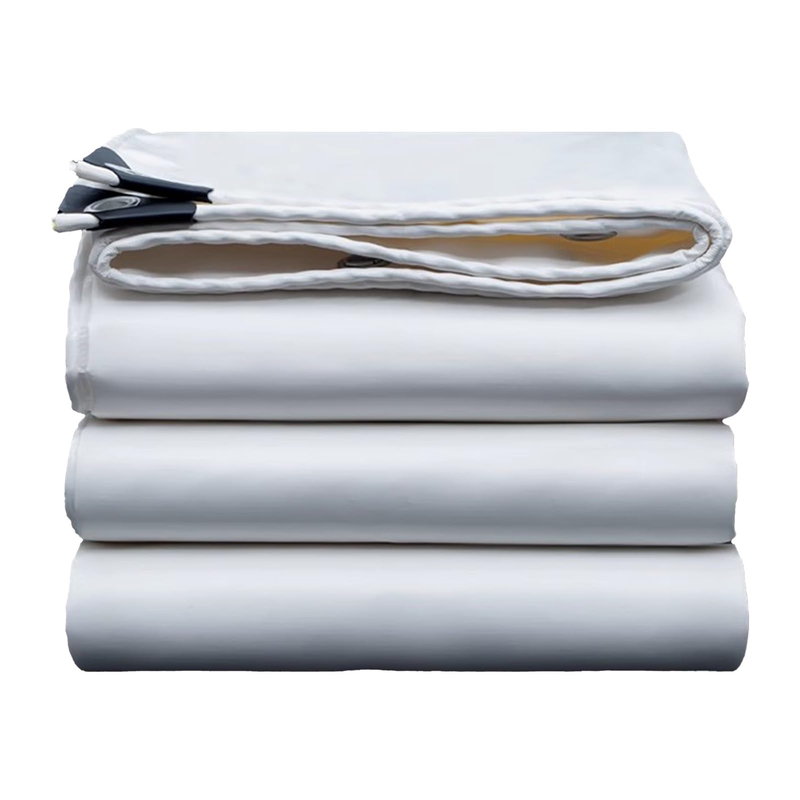 Lona blanca para evitar roturas por viento en patios con ojales
