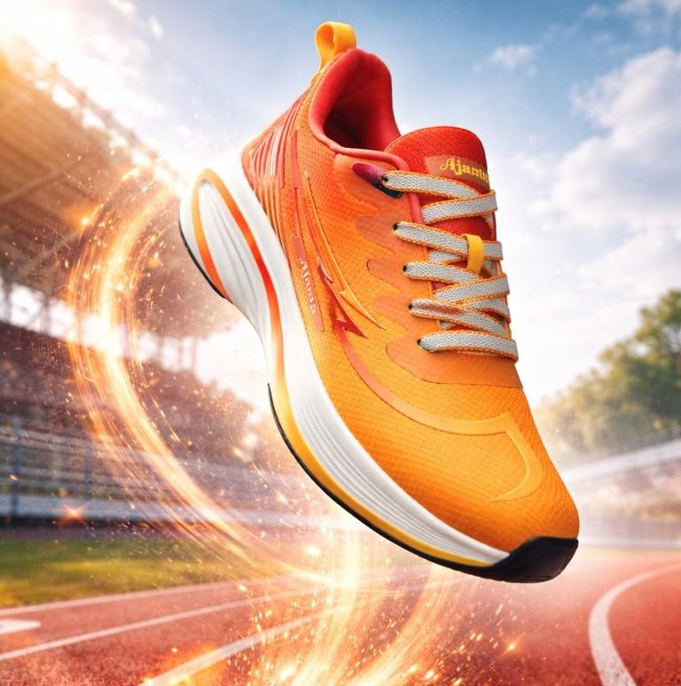 Image of AJANTA Men Premium Sports Shoes for Men | Lightweight Performance Running & Training Sneakers | Breathable Gym & Walking Shoes | Anti-Skid Cushioned Athletic Footwear for Outdoor & Daily Wear