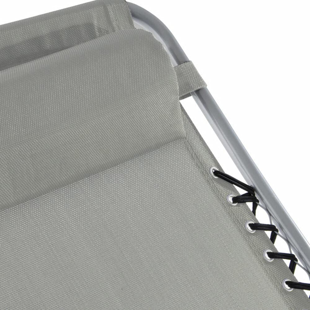 VERDELOOK Ibiza, Poltrona Sdraio Multi Posizione, 62x142x120 cm, Grigio