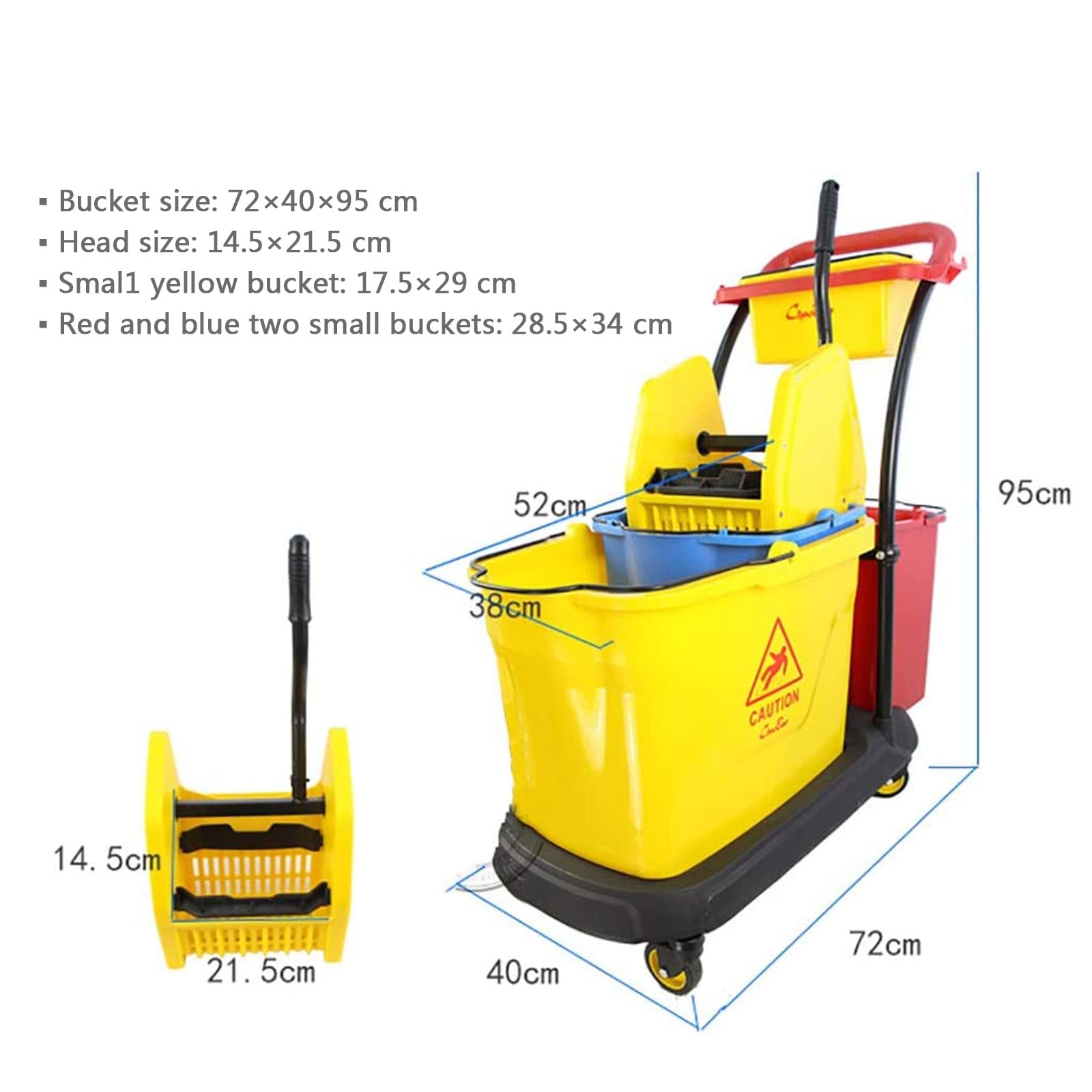 Wózek do czyszczenia z podwójną beczką – ciśnienie 35 l domowy hotel z filtrem wody + separatorem - najlepsze wiadro do mopa do mycia na Amazon
