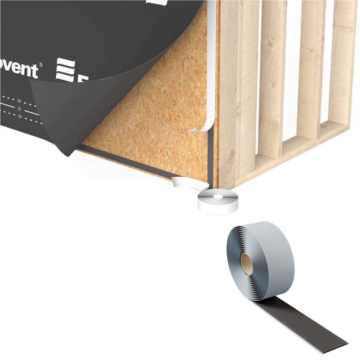 Doppelseitiges BUTYL Klebeband 45mm breit Dampfbremsfolien Dachbahnen