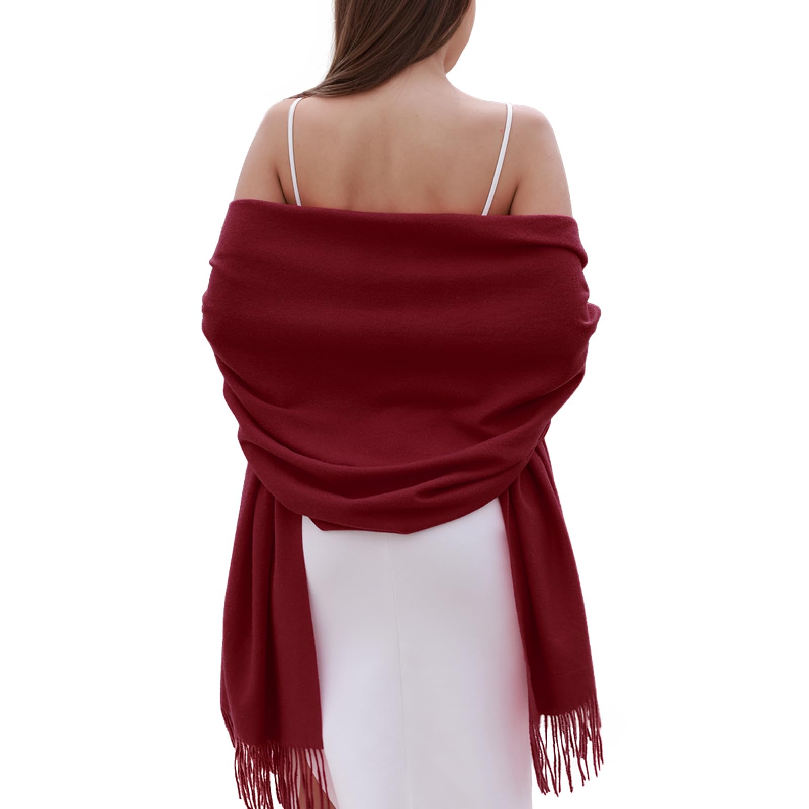 RIIQIICHY Sciarpa Scialle Donna Stola Invernale Pashmina Elegante Cerimonia Con Frange