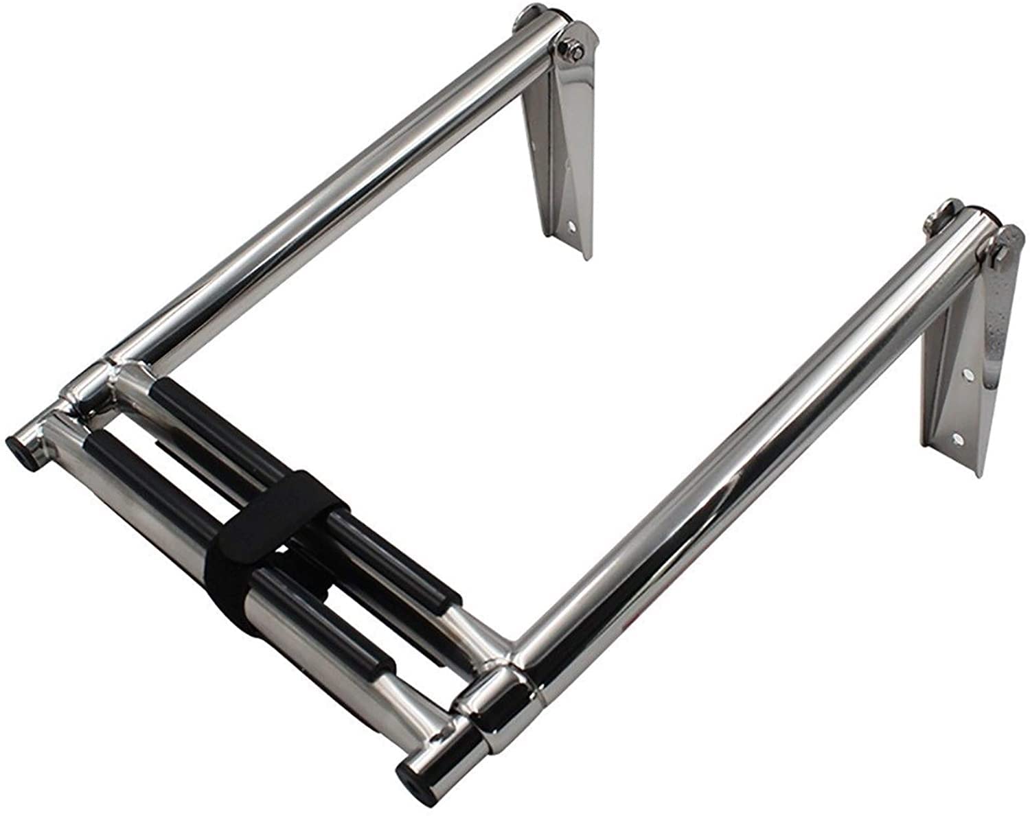 Scala Pieghevole per molo/Barca a 2/3/4 gradini, in Acciaio Inox 316 Resistente, per imbarcazioni, Yacht, Piscine e pontili, Portata 150 kg/330 libbre (Un Solo Colore, 2 gradini)