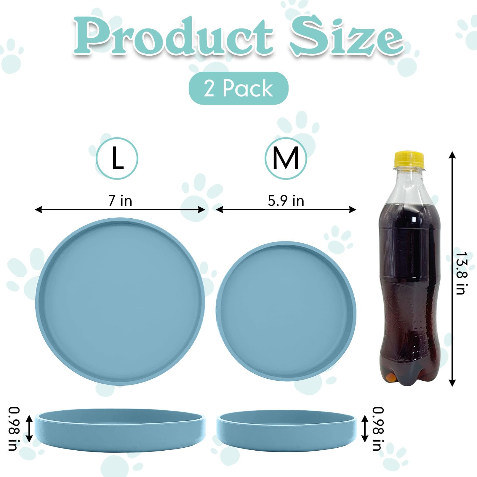 Apatal Silicone Dog Bowl Shallow Cat Food Bowls 7