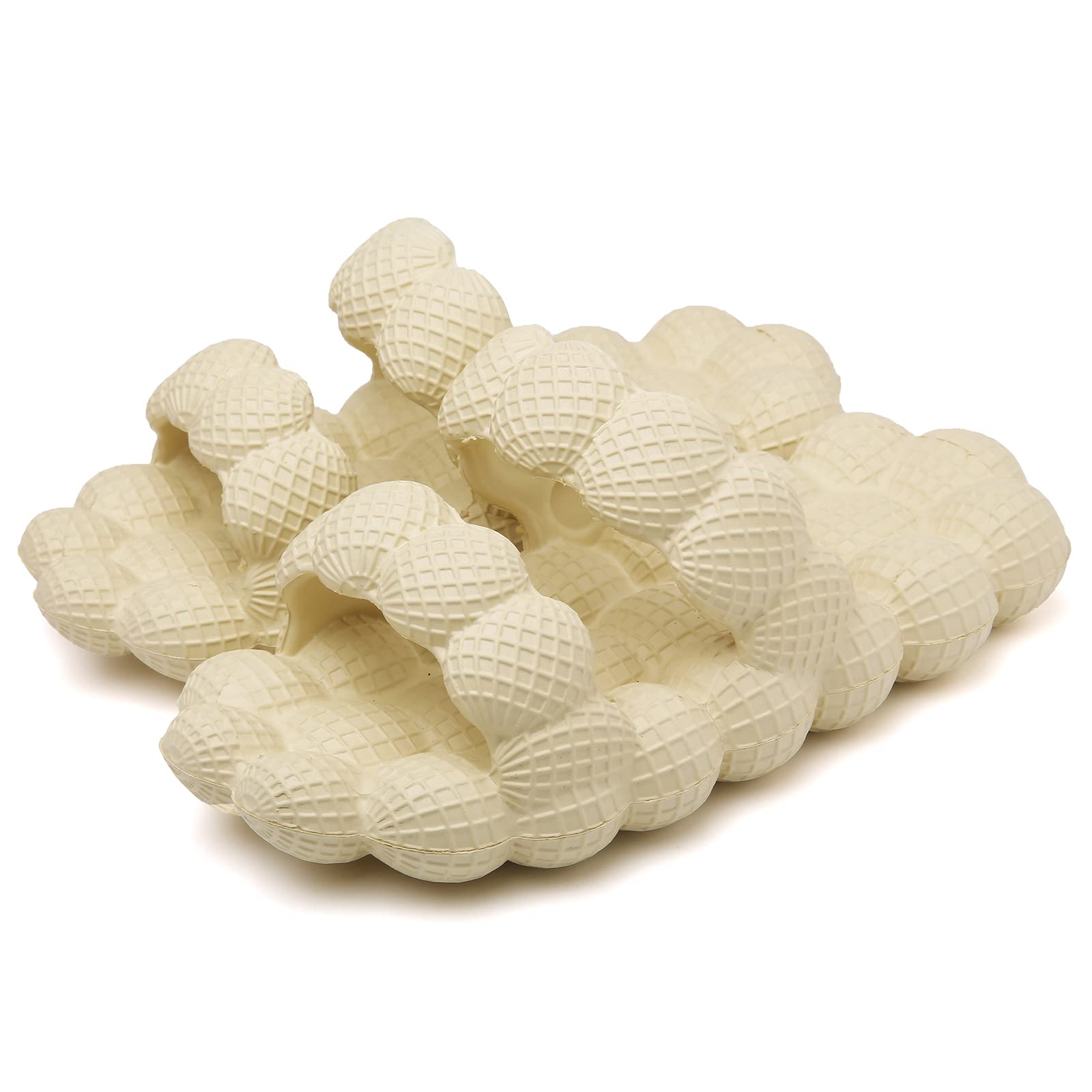 Massage Bubble Slides for Women Men,Adults Funny Lychee Bubble Double Straps Sandals,Golf Ball Shoes Slides for Bedroom,Spa,Gym,Beach