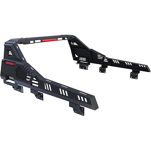 R26 Roll Bar for Full Size Pickup Truck, Adjustable Black Chase Rack/Roll Cage Compatible with Ram 1500/2500/3500,Silverado,Tundra,F-Series,Sierra,Titan&Titan XD,700Ibs Capacity,No Drilling