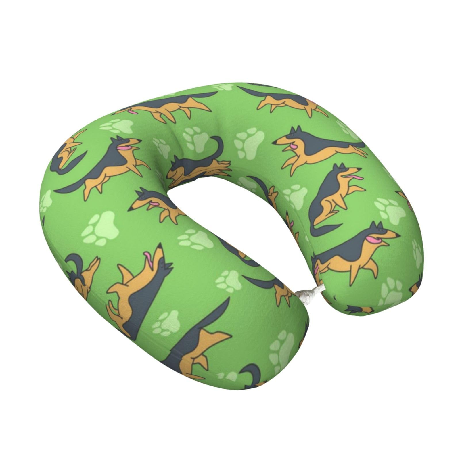 LKYMOH German Shepherd Dog Lovers, Travel Neck Pillow U-Shaped Memory Neck Support Soft Comfortable With Washable Cover For Airplane Car Traveling and Office