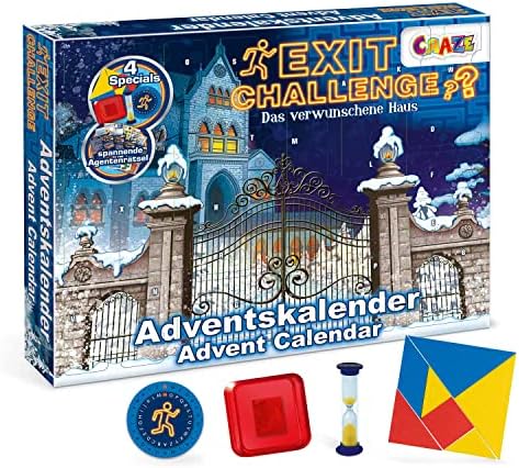 EXIT Challenge Adventskalender Kinder - Escape Game Spielzeug Adventskalender , Kinderbrettspielkalender Brettspiele Frühlernspielzeug 24 Rätsel | deutsche Sprache