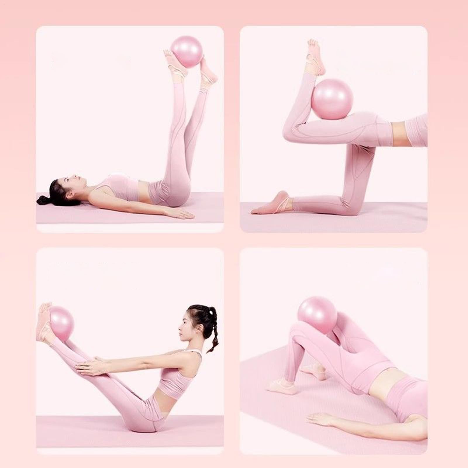 Mała piłka do jogi, 25 cm, antypoślizgowa piłka fitness z pompką, do domu, na siłownię, pilates, jogę, trening figury