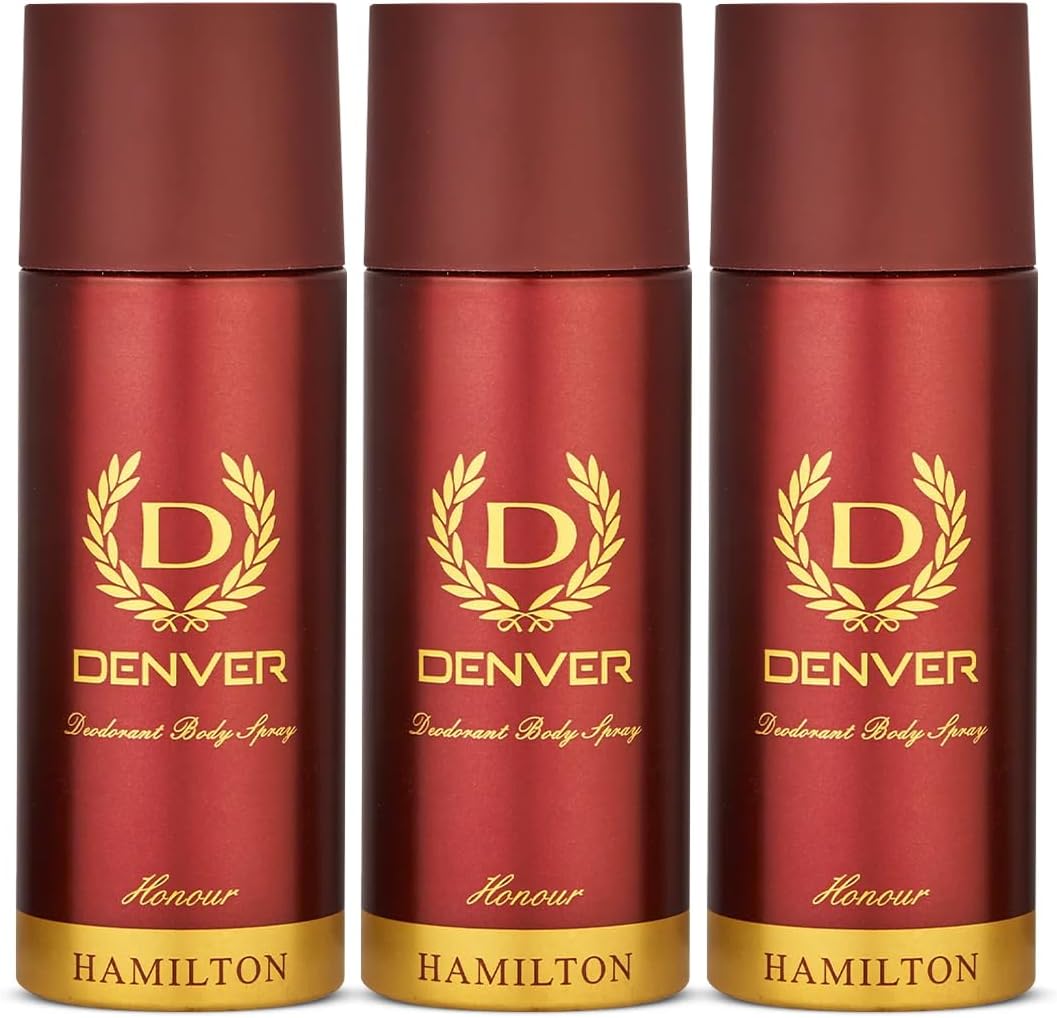 Denver Honour Deodorant Body Spray for Men, Pack of 3 – Long-Lasting Fragrance & Odor Protection – Fresh Citrus with Spicy Woody & Amber Notes – 5.0 Fl Oz (150 ml) Each