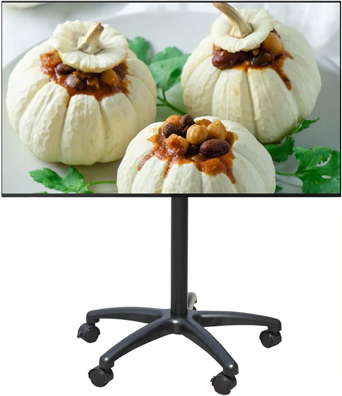 OLSKFUH Rolling Tv Stand, Mobile Tv Cart, Mobile Tv Stand, Height Adjustable Outdoor Metal Trolley Stand With Locking Wheels,