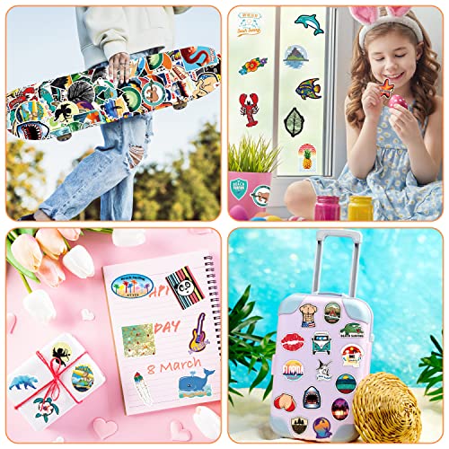 Image of Beach Stickers 200 Pcs Summer Beach Sticker Pack, Waterproof Vinyl Stickers for Water Bottles, Laptop, Scrapbooking, Journaling, Skateboard, Notesbook, Luggage, Tumbler, Binder, Cup, Guitar, Diary etc