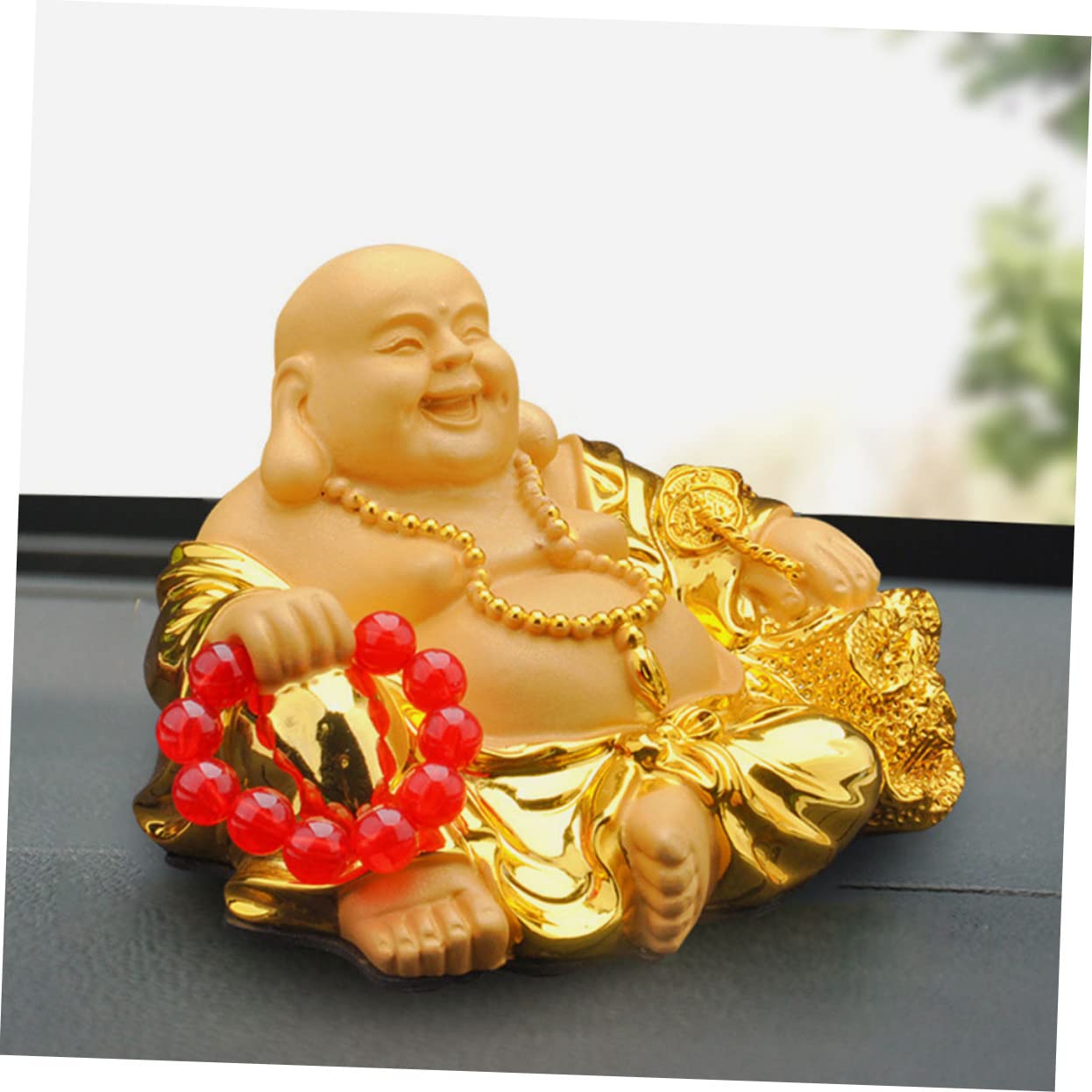 TOPBATHY Buddha Decor Resina Maitreya Statua Religiosa Per Auto Ornamento Sacro Resina Figura Di Buddha Realistica Per Decorazione Interni Auto e Tavolo