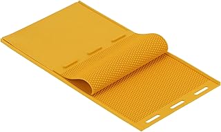 Karlak Molde de Prensa de Cera de Abejas de 5,4 Mm, Hoja de Base de Peine de Goma para Bricolaje, Accesorio de Apicultura Amarillo, Tamaño Pequeño, Peso Ligero, Fácil de Transportar y