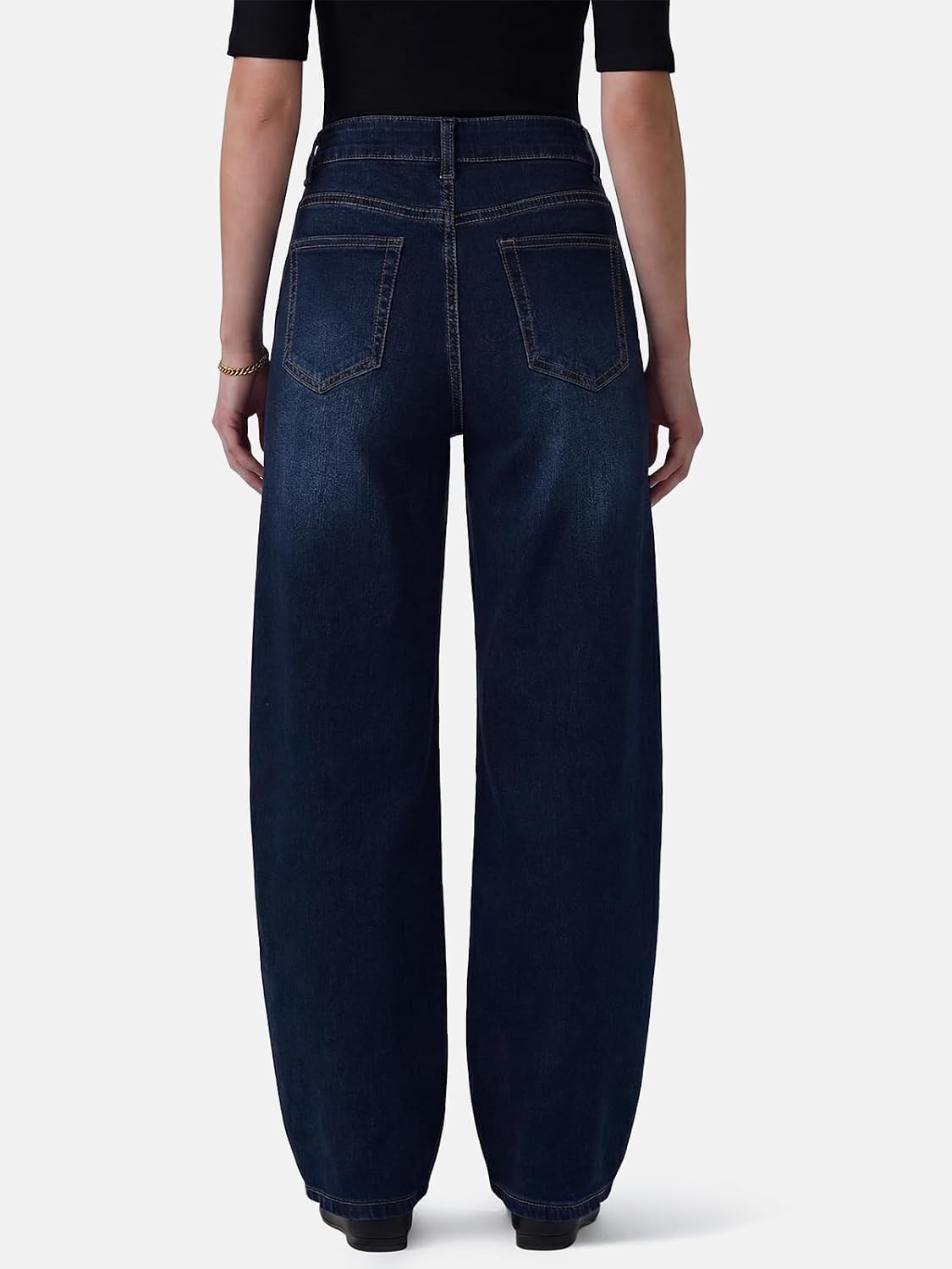 Barrel Jeans for Women,High Waisted Stretchy Trendy Wide Leg Sweatpant Jeans Relaxed Fit Baggy Boyfriend Denim Pants