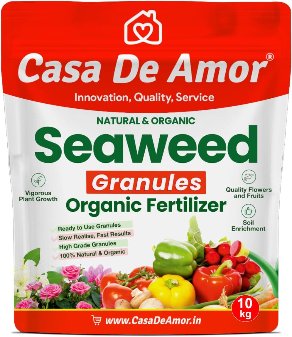 Casa De Amor Seaweed Granules Organic Plant Food, Plant Growth Promoter, Suitable For All Types of Plants (10 Kg)