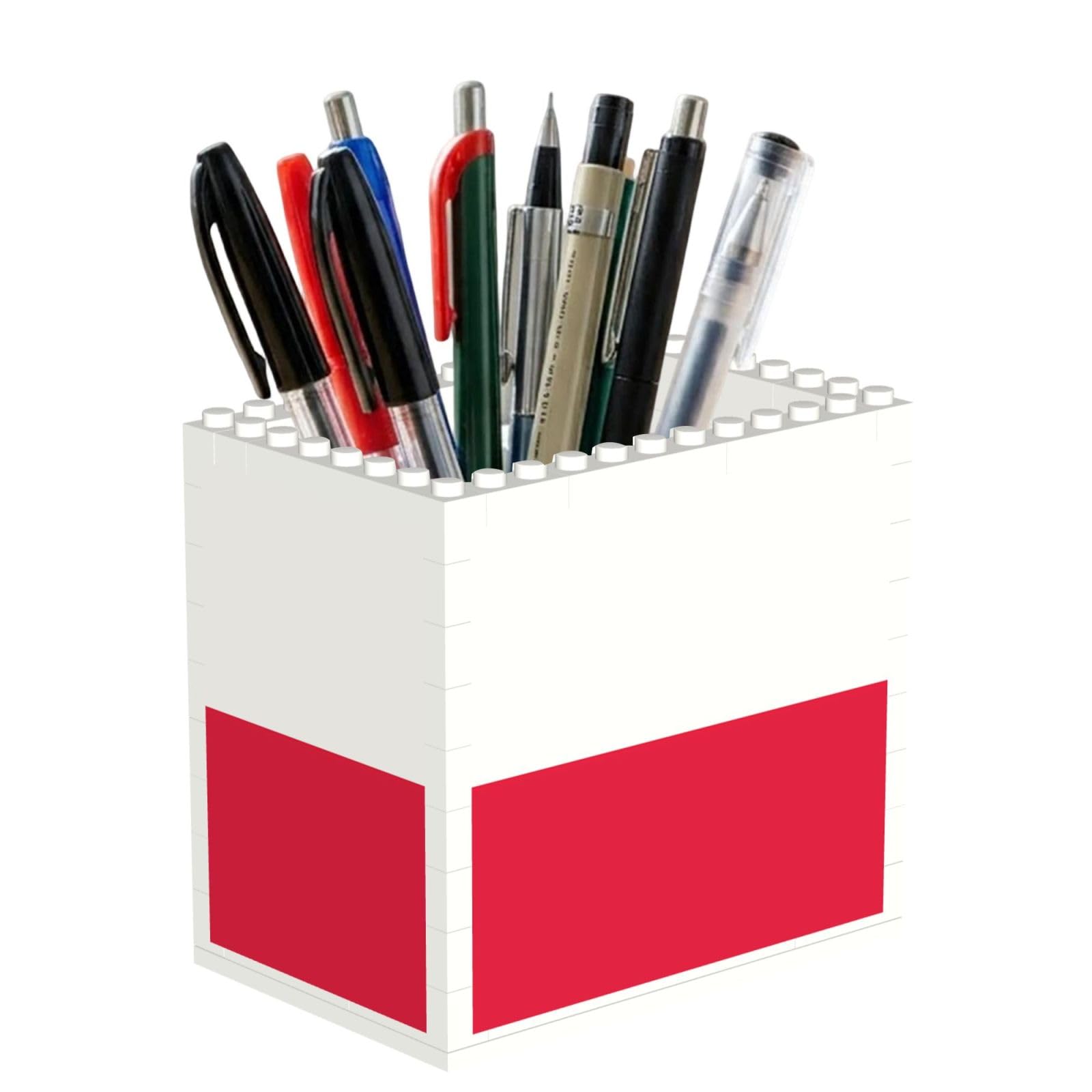 SXZVVBN Polish flag Building Block Desk Tidy ABS Organiser