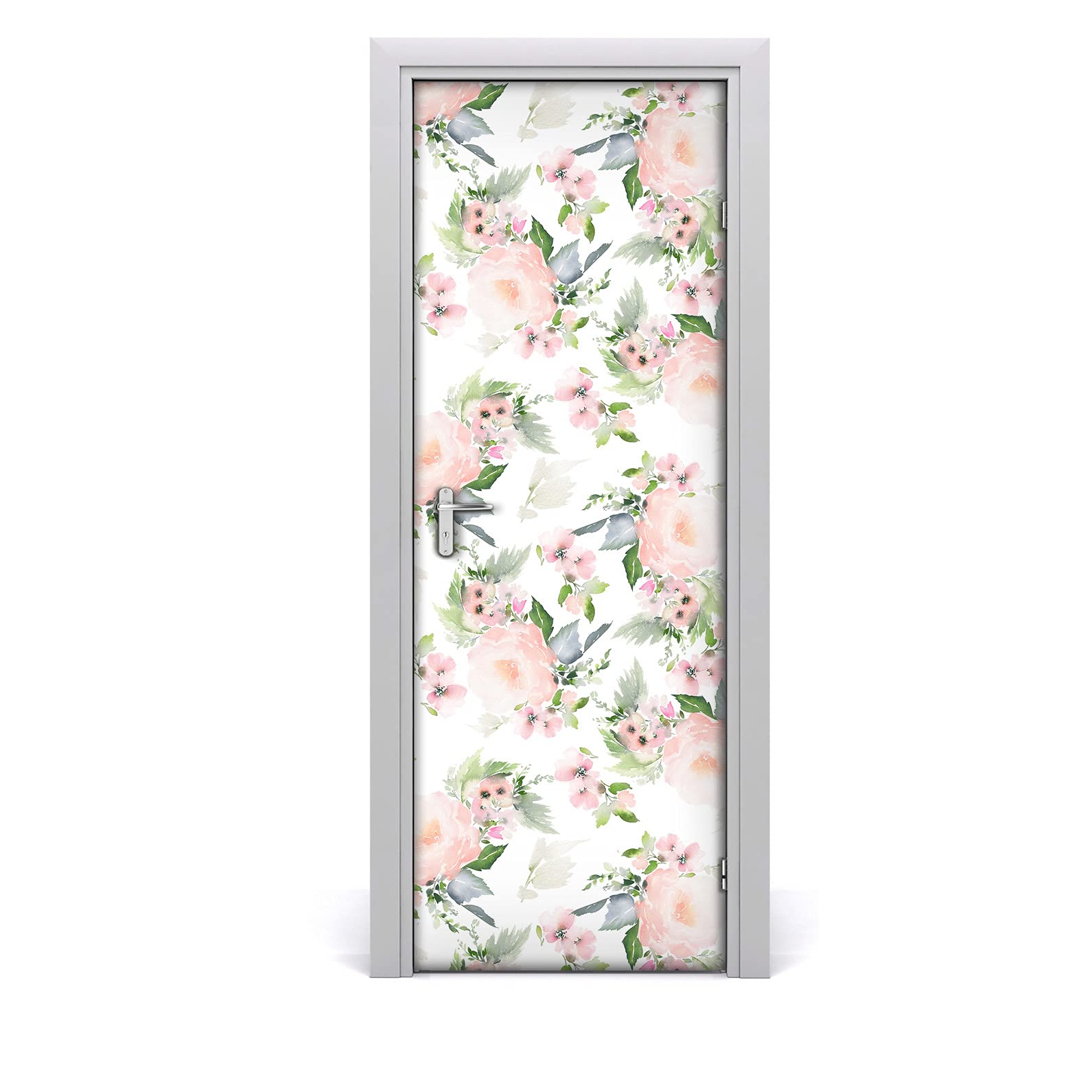 Fondo de pantalla adhesivo impermeable 85x200 y vinilos de puertas flores botánicas