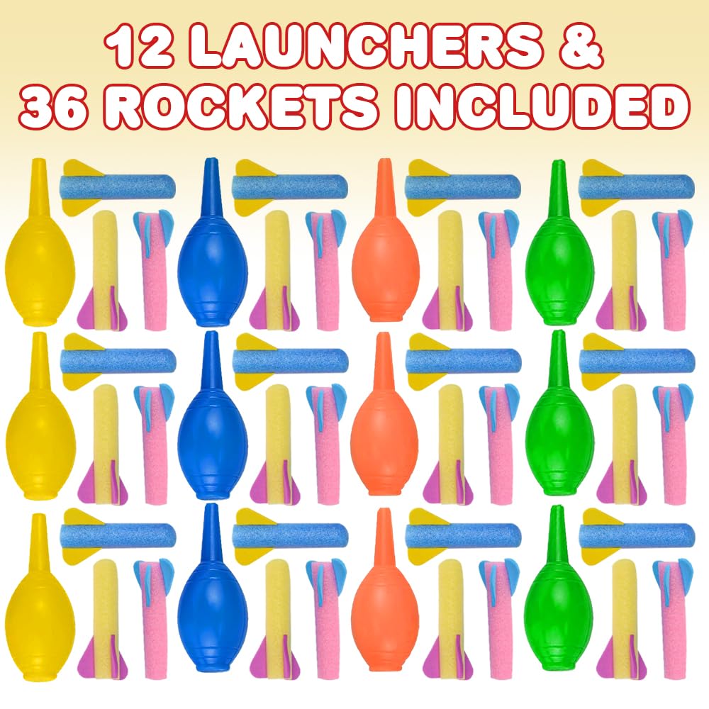 Amazon.com: ArtCreativity Foam Rocket Launchers, 36 Rockets and 12