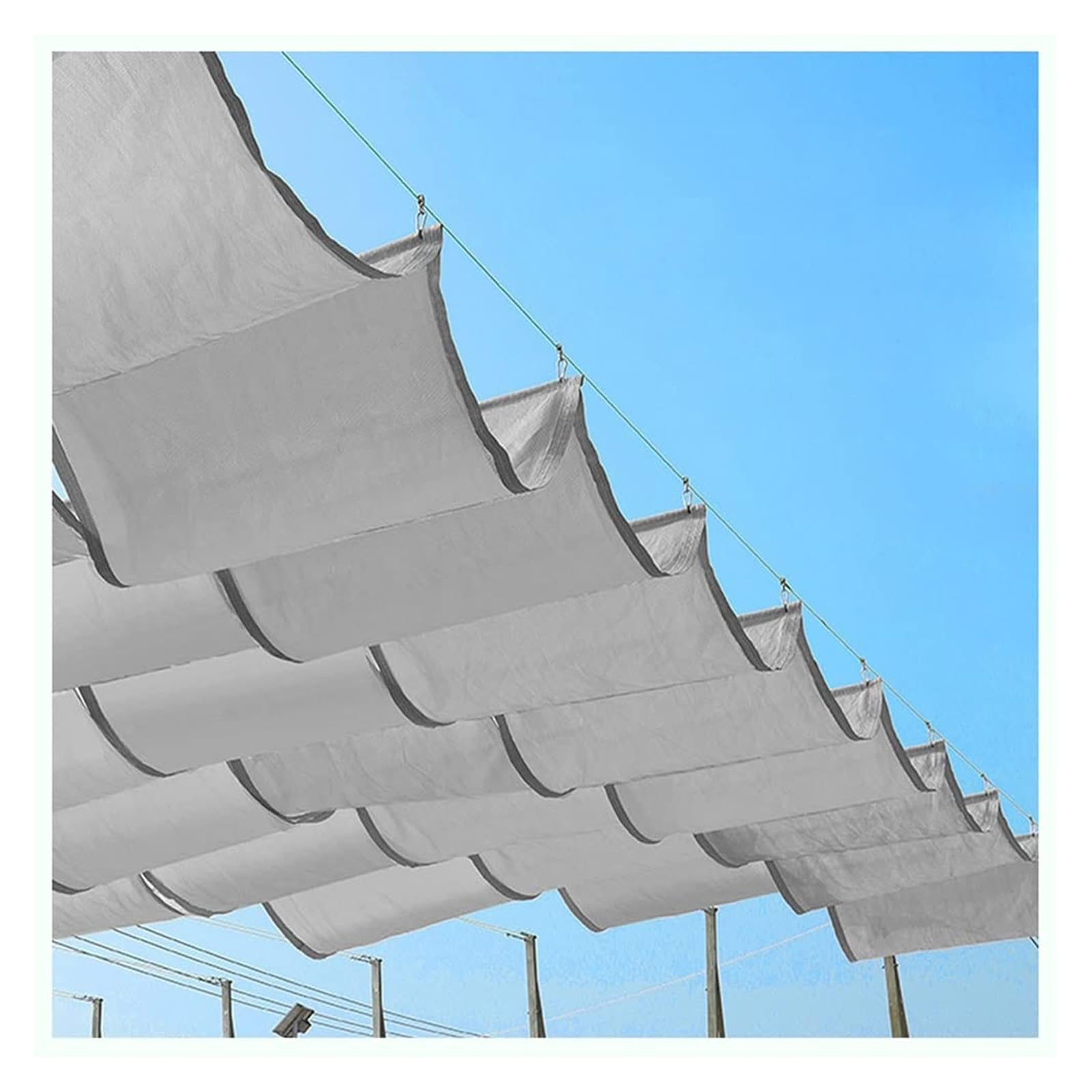 Toldo retráctil impermeable, diseño ondulado, con herrajes, ideal para patios al aire libre, cubiertas, porches y hoteles, 1,4 x 8 m / 4.6x26.2ft