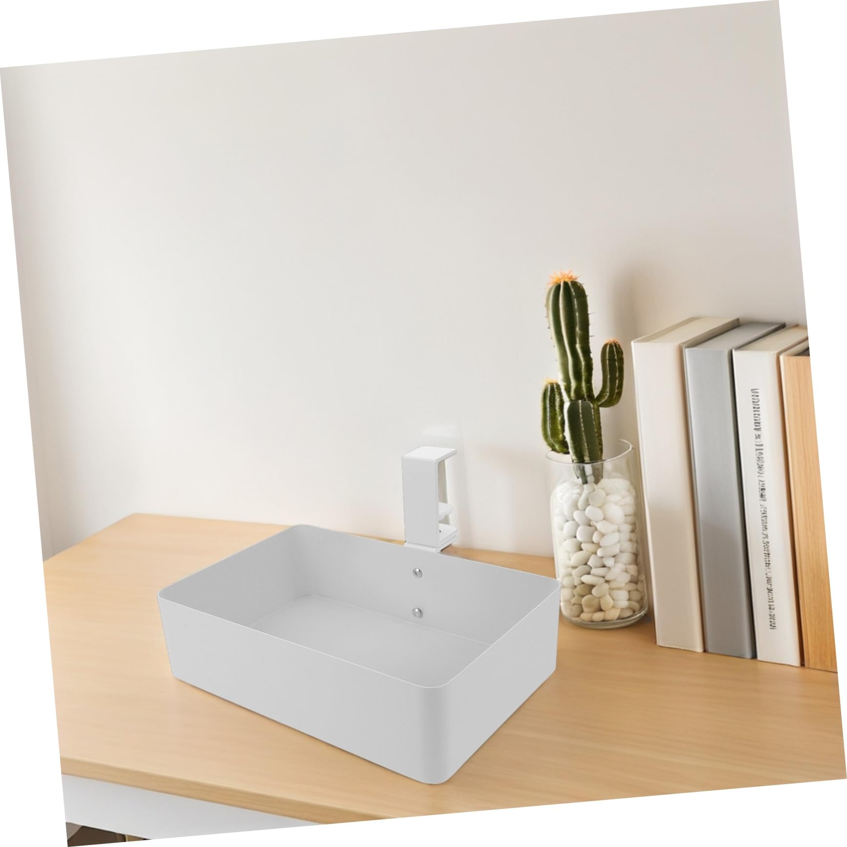 Operitacx Cestino Portaoggetti in Metallo da Appendere Sott Scrivania Mensola Contenitore per Piccoli Spazi in Cucina e Bagno Organizer Multifunzione