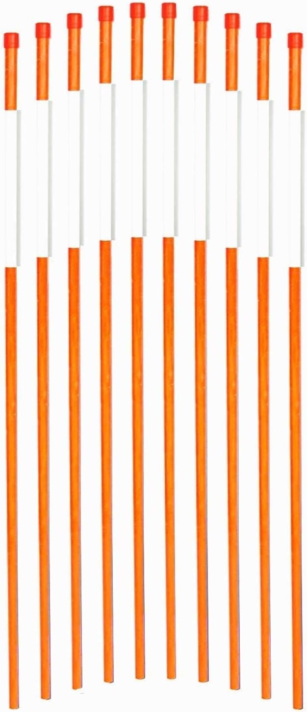 36-Inch Reflective Driveway Markers Driveway Poles for Easy Visibility at Night 1/4 Inch Diameter Orange, 50 Pack