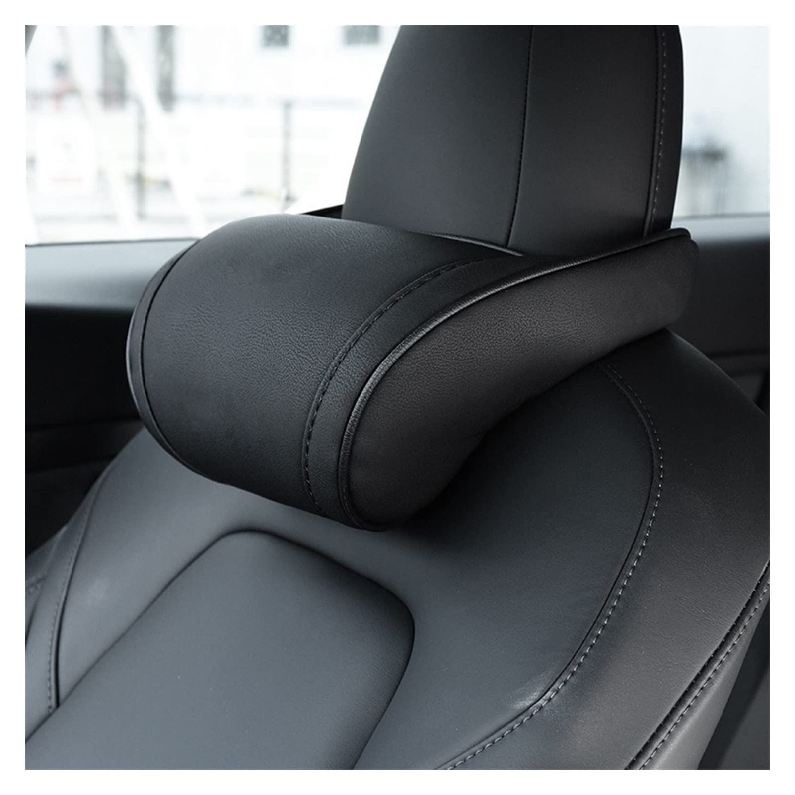 Cuscini Collo Auto Poggiatesta Cuscino Cuscino Seggiolino Auto Poggiatesta Sedile Auto Supporto Testa Protezione Collo Compatibile con Tesla Modello 3 YXS (Color : 1 PCS Black)