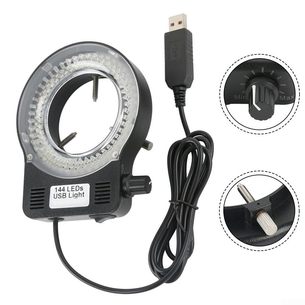 Basic Ringlicht für Videokonferenzbeleuchtung, 72/144 Glühbirnen Mikroskop Kamera Illuminator 6500-7000K Weißlicht 0-100% Helligkeitsregelung für Automatisierungsgeräte (72LED)