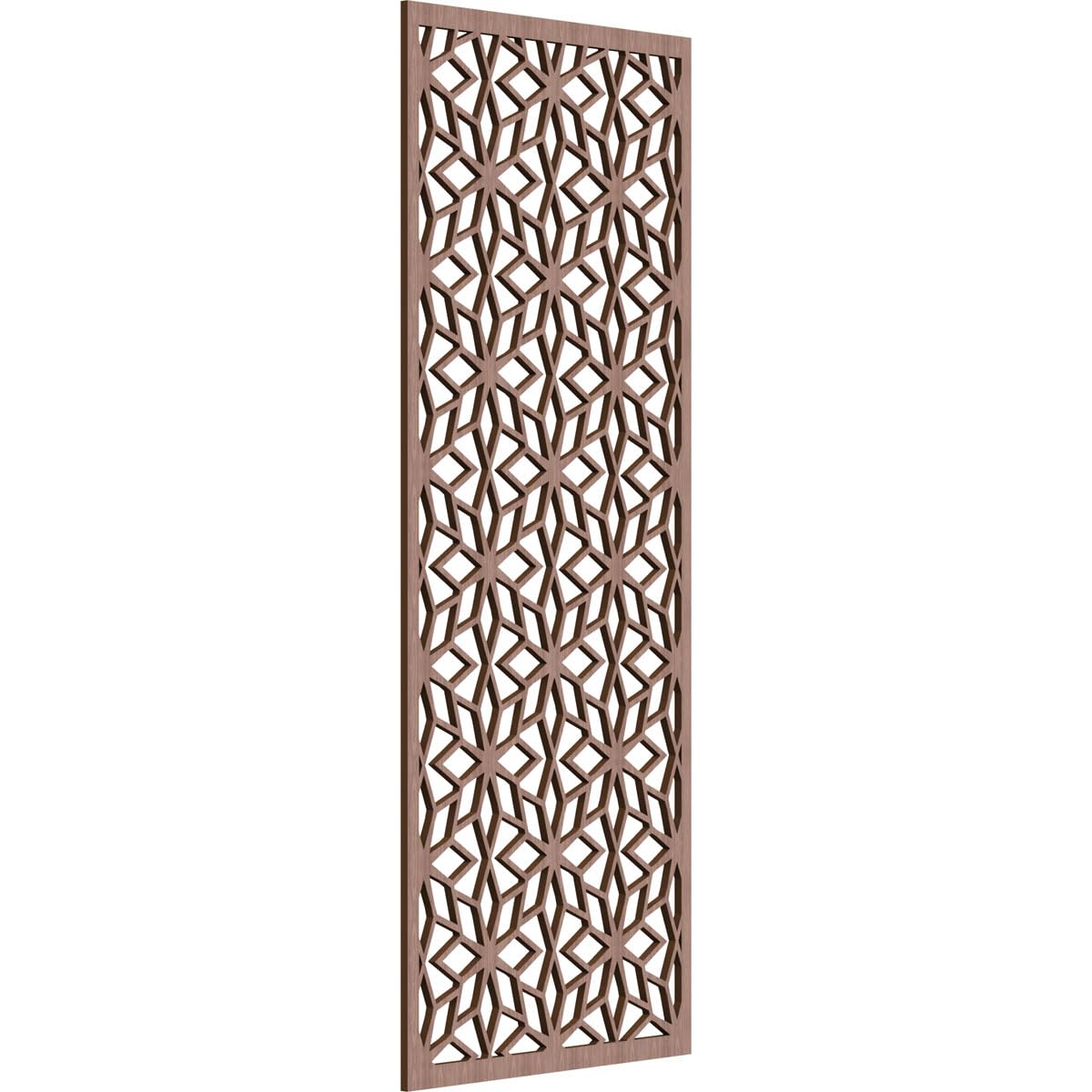 21 3/8"W x 54 3/8"H x 3/8"T Lake Decorative Fretwork Wood Wall Panels, Walnut