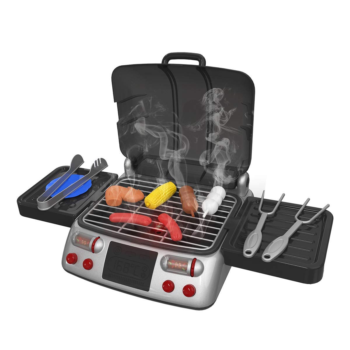 Buy Pretend Play BBQ Grill Toy with Light Sizzling Sounds and Smoke