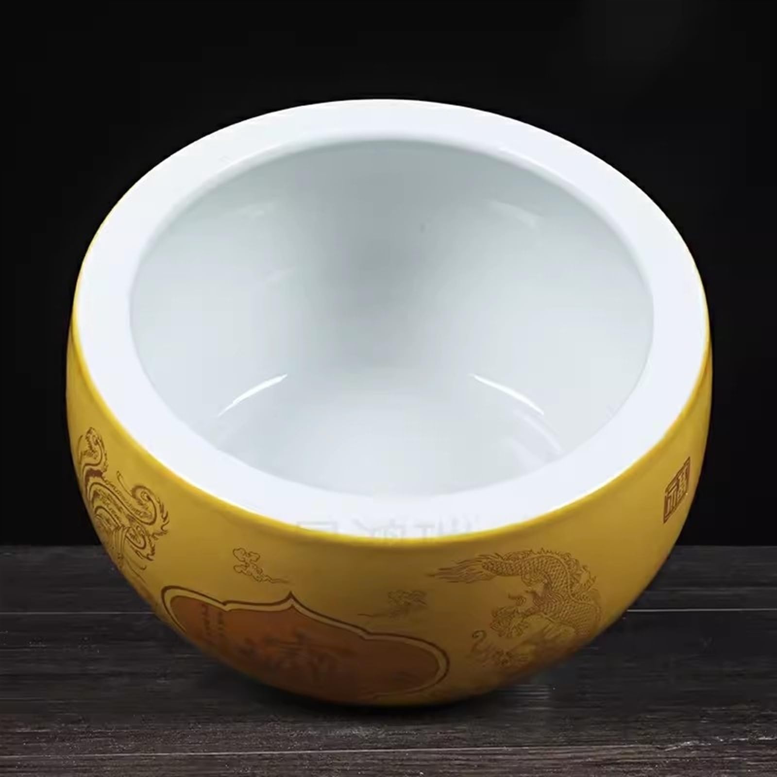 Acquario per Pesci Treasure Bowl Ceramic Fortune Fish Tank Desktop Ceramic Small Treasure Bowl Turtle Feeding Bowl Acquari(Red,26x14cm)