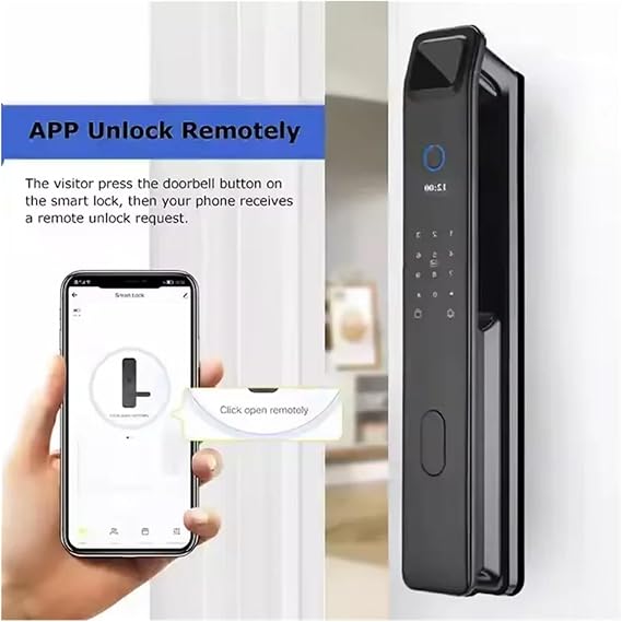 Smart Lock, 3D Face Recognition Unlock Digital Door Lock With Camera FInrprint Password Unlock Keyless Electronic Door Lock(30x240 6068 D17)