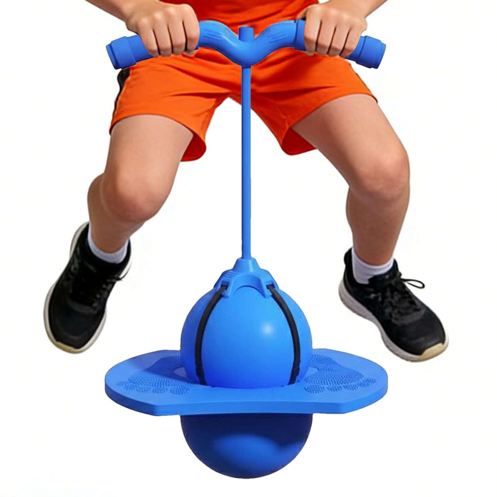 Kids Bounce Ball -90cm Bouncing Ball With Handle, Jumping Toy With Pump And Handle | Kids Bouncy Balls For Balance Hopping Exercise For Boys Girls Adults, Indoor Outdoor Games, Coordination Training