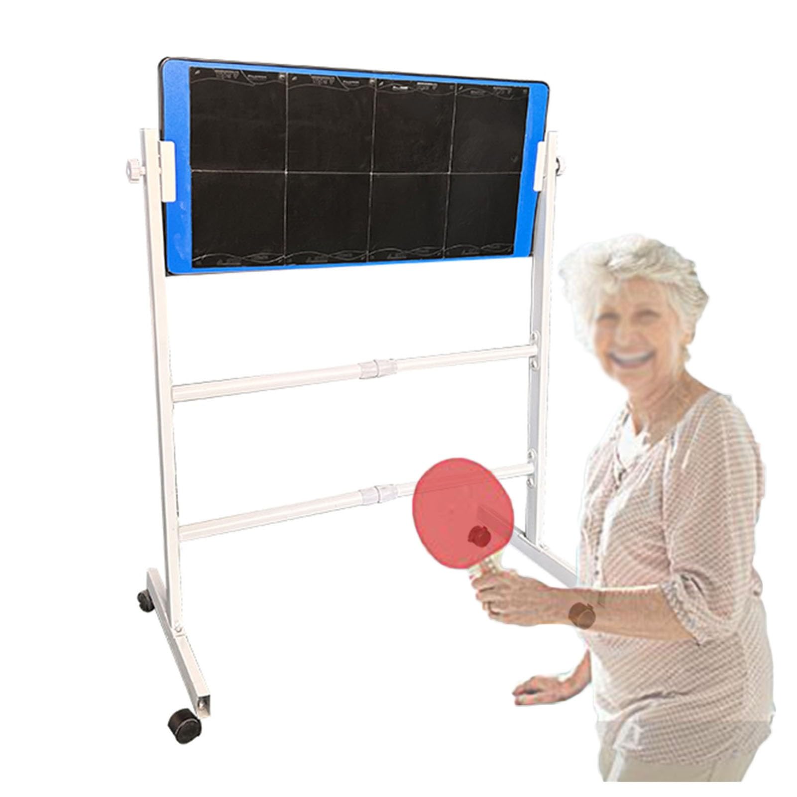 Table Tennis Rebound Board,Vertical Ping Pong Reboard,Return Board Training Device with Universal Wheels,Adjustable Angle,Suitable for Home Gyms and Schools