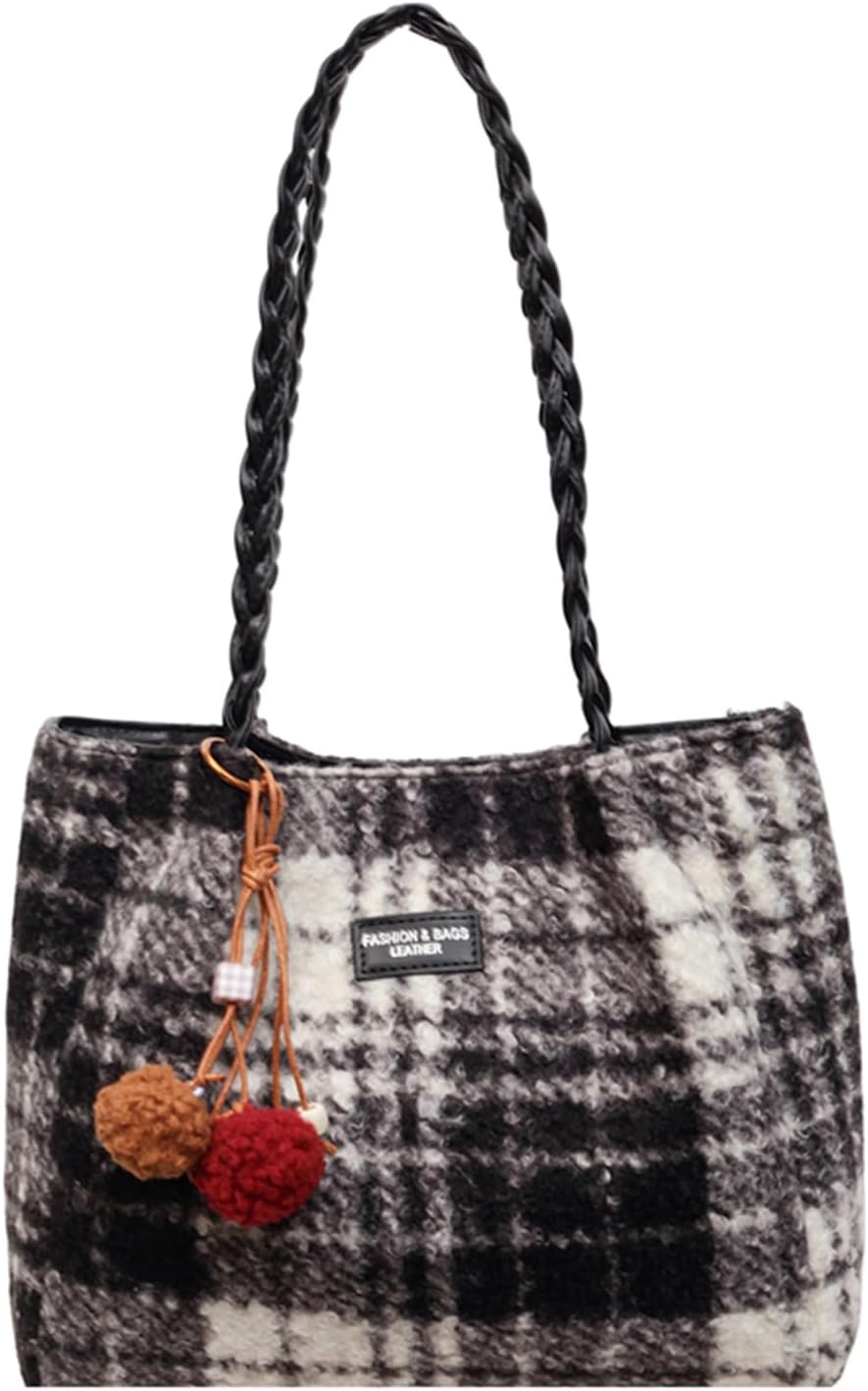 Fluffy Tote Bag Winter Leopard Print Faux Fur Purses for Women Y2K Fuzzy Handbag Furry Cheetah Purse