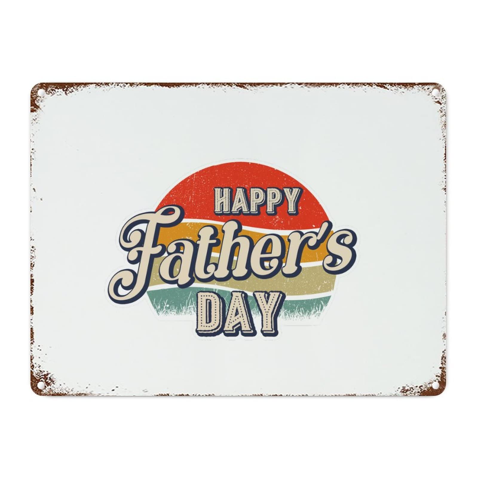 ENEDNATE Vintage Man Cave Aluminum Tin Metal Sign 12x16 Inch Happy Father's Day Retro Street Metal Signs for Indoor Outdoor Garden Patio Yard Cafe Pub Home Decor