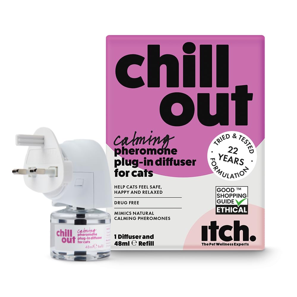 Itch - Chill Out Starter Kit for Cats - Calming Pheromones Plug in Diffuser and 30-Day Refill - Anxiety and Stress Relief