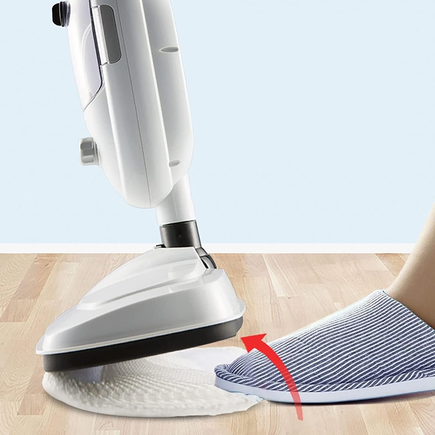 Steam Mop, 20Ft Long Power Cord, Advanced Steam Control, Two-in-One Handheld Design, Child & Pet Safe Floor Cleaner for Hardwood Floor, Tile, Laminate, Carpet, Marble (White)