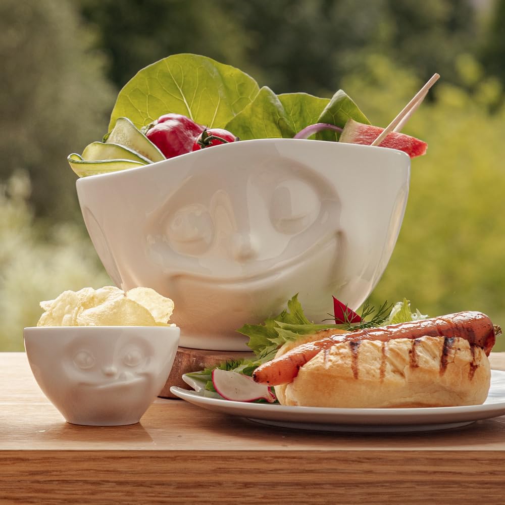 FIFTYEIGHT PRODUCTS / Tasses/Bol Glücklich (porcelaine, 1000 ml, blanc, fabriqué en Allemagne)