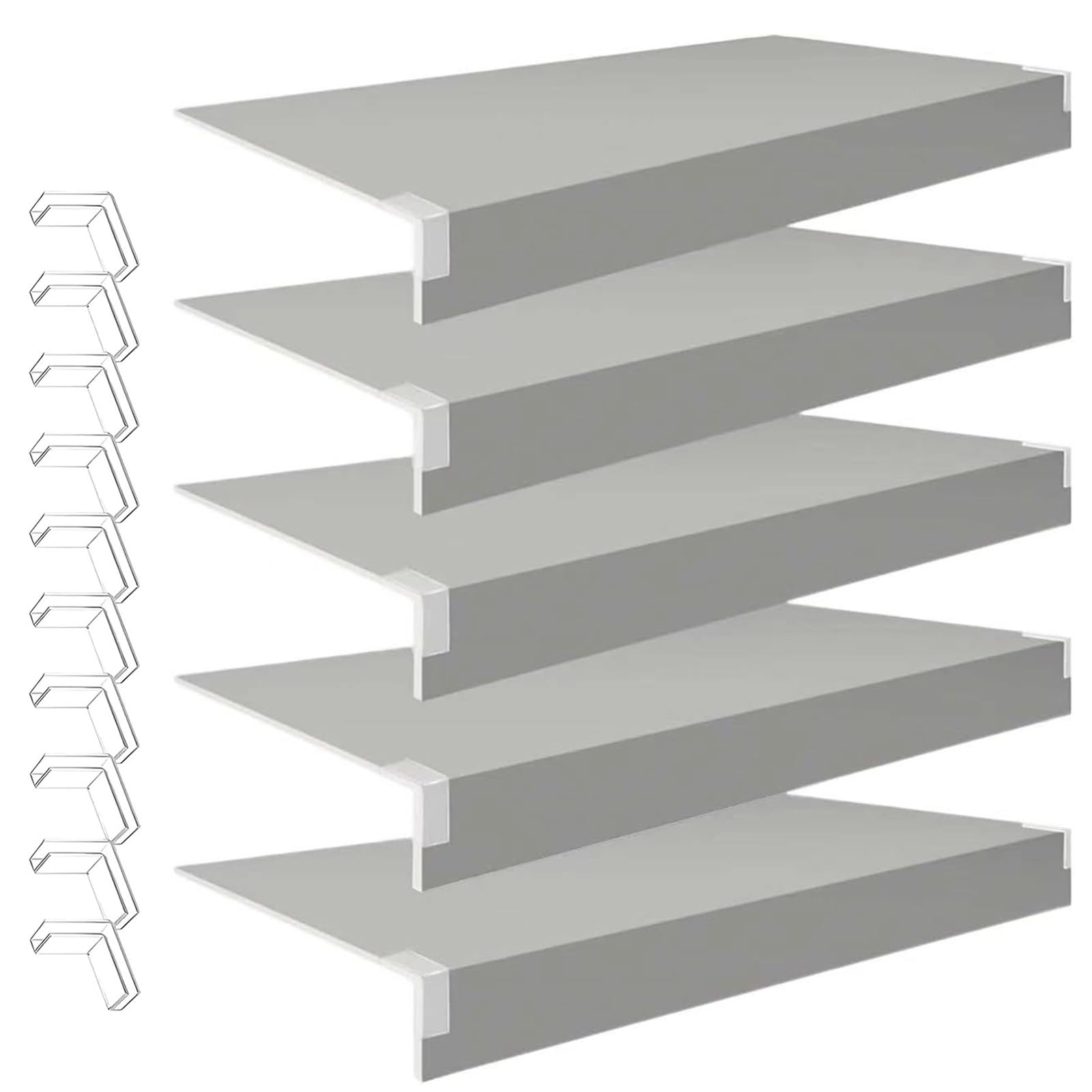 Genérico 5 Cubiertas para estantes de Alambre para despensa y Armario - Cubiertas Personalizadas para estantes de Metal, mejore Sus estantes de Alambre, se adaptan a Anchos de 9, 12, 16 o 20", 37" L